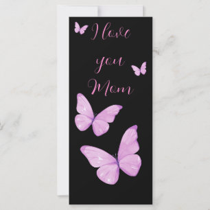 Love You Mom Pink Butterflies Custom