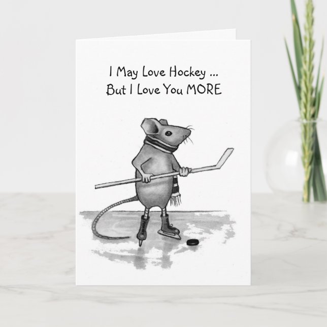 Love You More Merci Hockey : Souris au crayon (Devant)
