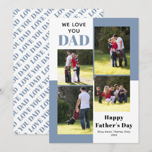 Love You Papa carte photo de Fête des pères bleu p