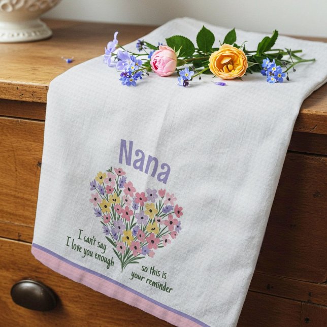 Love You Rinder Serviette de cuisine - Floral (Ros (Créateur téléchargé)