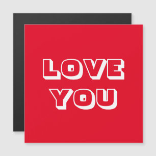Love You rouge moderne audacieuse typographie cart