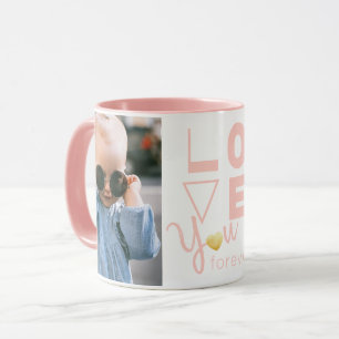 Love You Two Photos Pink Mom Mug