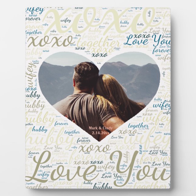 Love You, Valentine's Day Heart Custom Plaque (Devant)