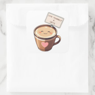 Love Yourself A Latte - Sticker Kawaii Coffee