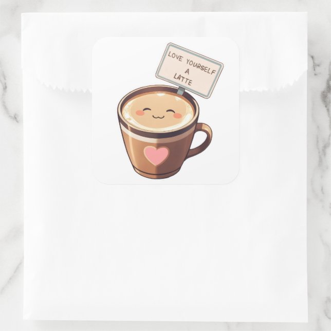 Love Yourself A Latte - Sticker Kawaii Coffee (Sac)