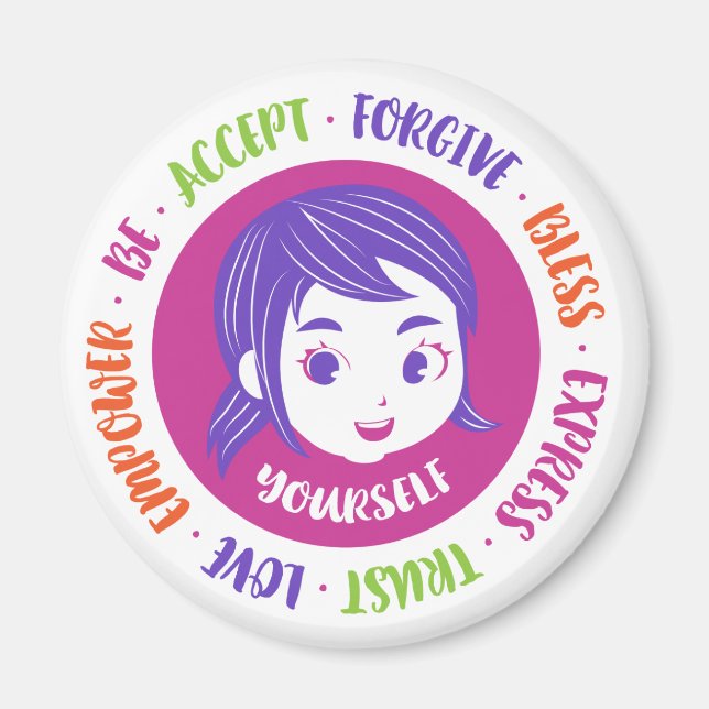 Love Yourself Magnet 2,5" rond (Devant)