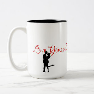 Love Yourself Red Romantic Citation Coffee Mug