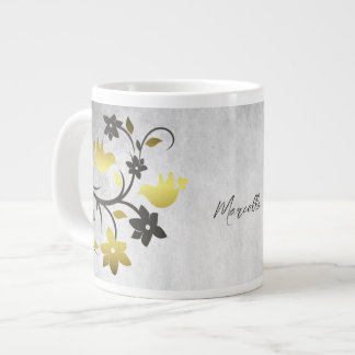 Lovebirds d'or Personnalisé Géant Mug de café