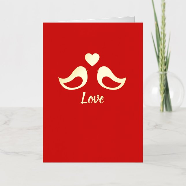 Lovebirds Gold Foil personnalisé Carte Saint-Valen (Créateur téléchargé)