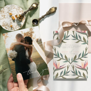 Lovebirds in Paradise Carte de remerciements photo