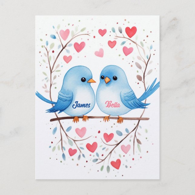 Lovebirds Love : Carte de Saint Valentin personnal (Devant)