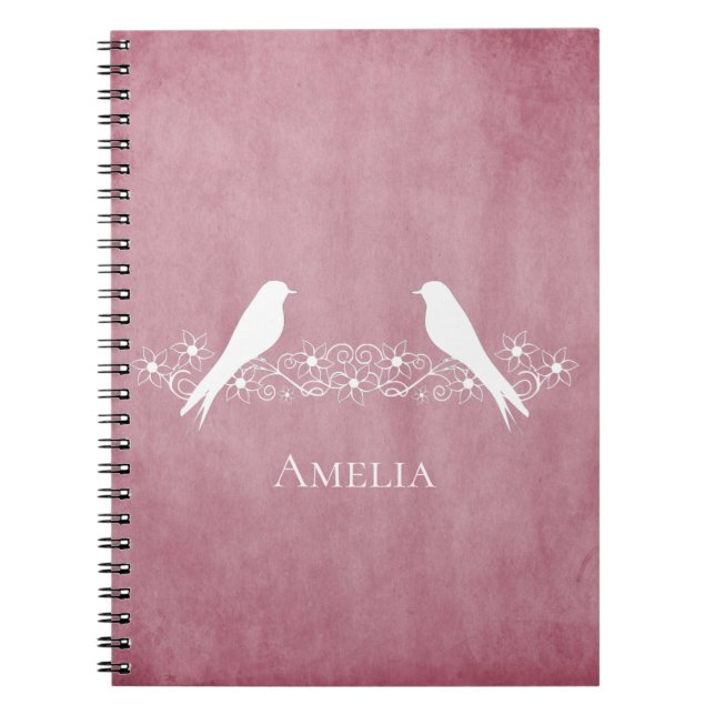 Lovebirds rose Carnet de la vigne florale (Devant)