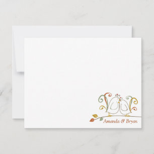 Lovebirds sur Branches Stationery Cartes pour note