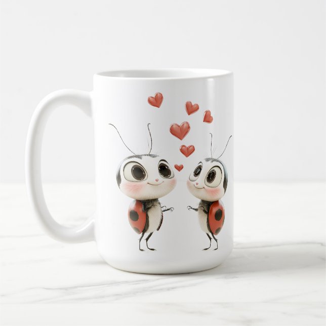 💕 Lovebug Ladybug Mug - Cute & Cosy Sips! (Gauche)