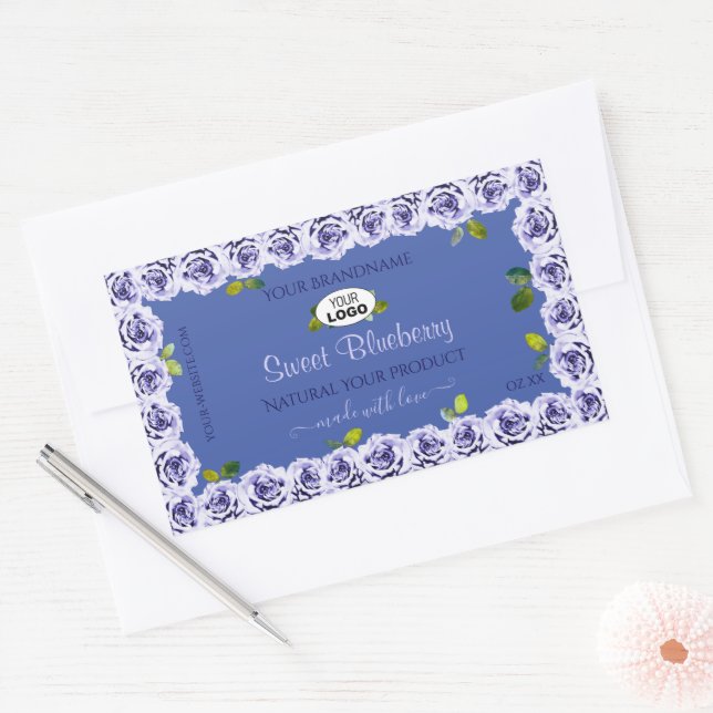Lovely Blue Product Package Étiquette mignon Rose  (Enveloppe)