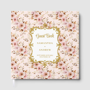 Lovely Blush Gold Boho Mariage Livre d'or Keepsaké