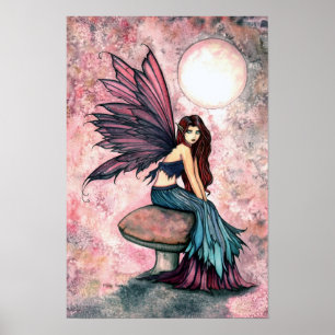 Lovely Fairy on Musroom Poster Imprimer