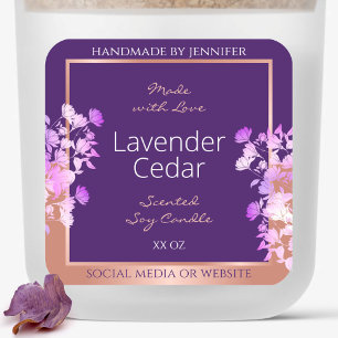 Lovely Floral Produit Étiquette violet et Rose or