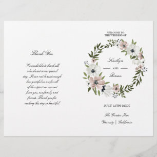 Lovely Floral - programme de mariage