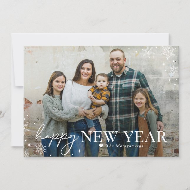 Lovely Frost Joyeux Carte photo du Nouvel An (Devant)