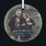 Lovely Frost légende personnalisée ornement photo<br><div class="desc">Les cadeaux photo font les meilleurs cadeaux ! Facile à personnaliser avec votre texte et/ou photo(s) pour un look personnalisé. Conçu par Berry Berry Sweet,  papeterie moderne et cadeaux personnalisés. Visitez notre site Web à l'adresse www.berryberrysweet.com pour voir toutes nos gammes de produits.</div>