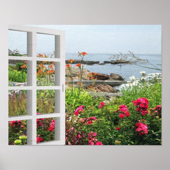 LOVELY GARDEN VIEW OF OCEAN COVE POSTER (Devant)