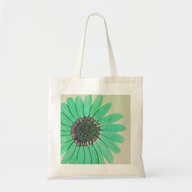 Lovely hand sketched Flower Tote Bag (Devant)