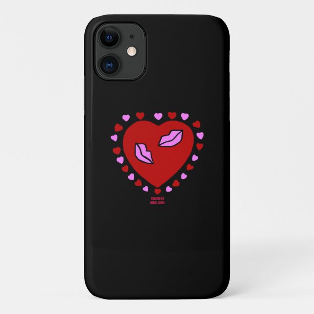 Lovely Heart Kisses Apple iPhone 11 Coque (Dos)