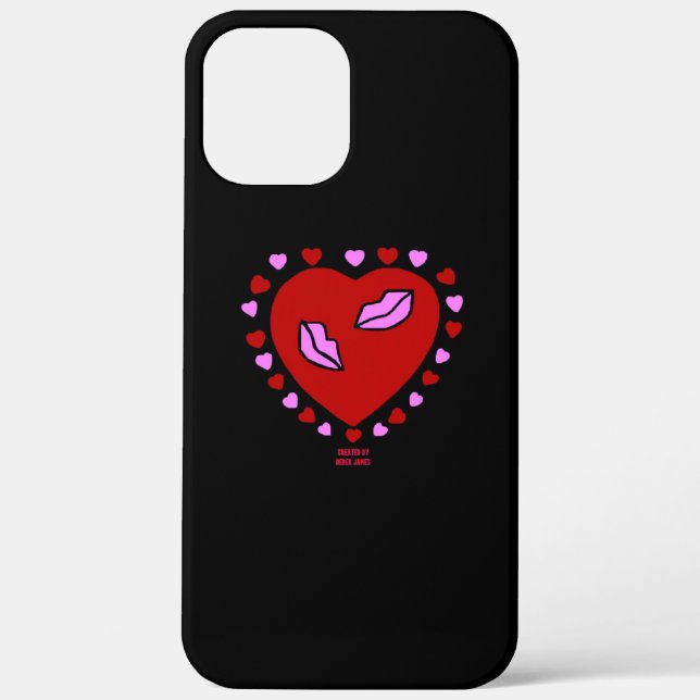 Lovely Heart Kisses Apple iPhone 12 Pro Max Coque (Verso)