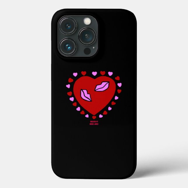Lovely Heart Kisses Apple iPhone 13 Pro Coque (Verso)