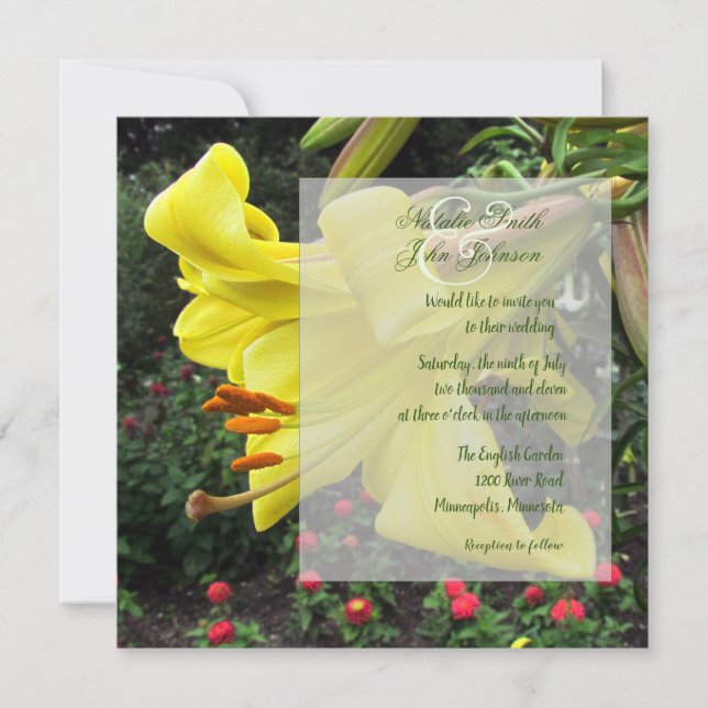 Lovely Lilly Faire-part de mariage (Devant)