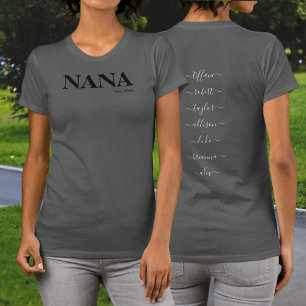 Lovely Nana avec les noms d'enfants Année T-shirt