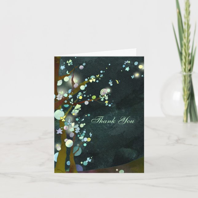 Lovely Night Rustic Dark Green Mariage Merci (Devant)