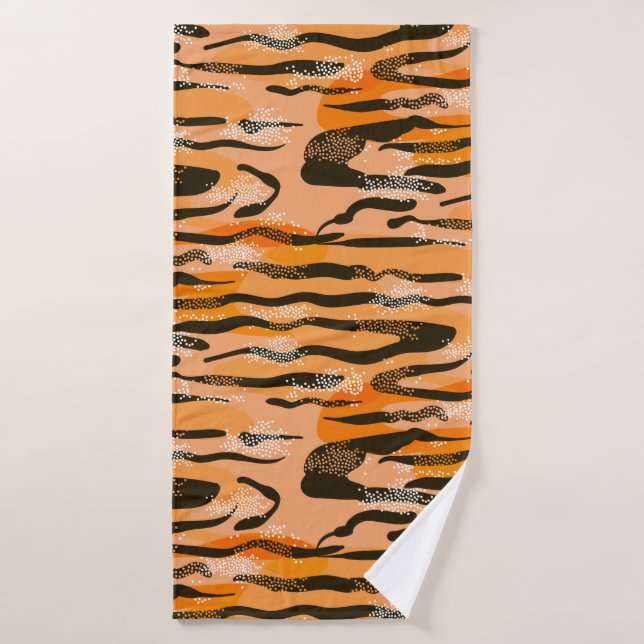 Lovely seamless tiger pattern,peach colour (Serviette de bain)