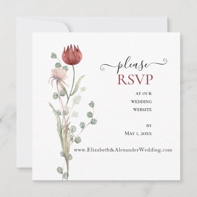 Lovely Spring Floral Mariage Website RSVP (Devant)