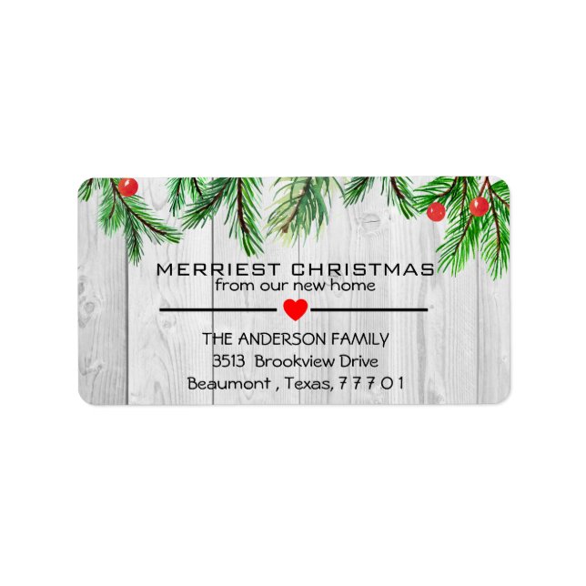 Lovely Watercolor Foliage Nouveau Étiquette de adr (Devant)