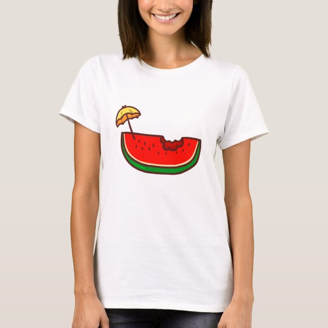 Lovely Watermelon Summer Drinks T-Shirt (Devant)