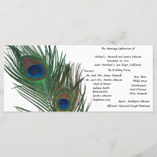 Lovely White Peacock Wedding Programme
