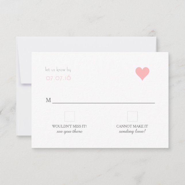 {Lover's} Mariage moderne RSVP (Devant)