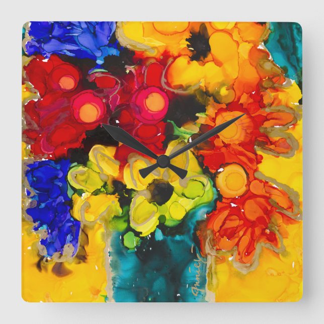 Lovitude Carré Horloge murale "Esprit rempli" (Recto)