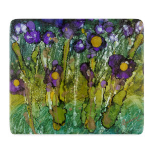 Lovitude Purple & Gold Irises Planche à découper