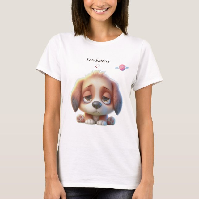 Low Battery Dog T-Shirt (Devant)