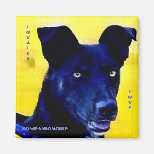 Loyauté amour chien visage aimant (Devant)