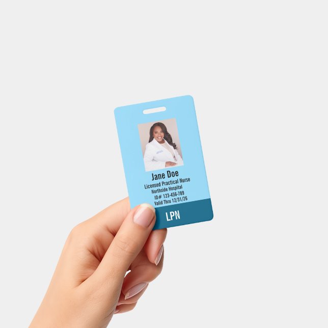 LPN, Licensed Practical Nurse, Photo ID Badge (Manuel / portable)
