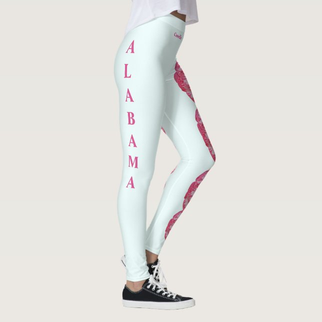 Lt Blue Alabama Camellia Leggings de fleur d'État (Droite)