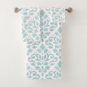Lt Duck Egg Blue d'atterrisseur Ptn de damassé de