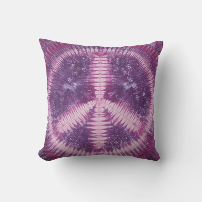 LT Purple Peace Sign Tie Dye American MoJo Coussin (Recto)