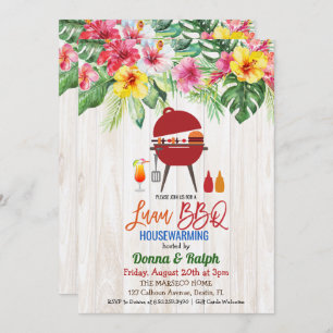 Luau Aloha BBQ Invitation Tropicale au réchauffeme
