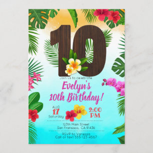 Luau Anniversaire, Invitation Luau 10e anniversair