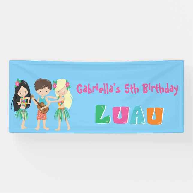 Luau coloré badine la bannière de partie (Horizontal)
